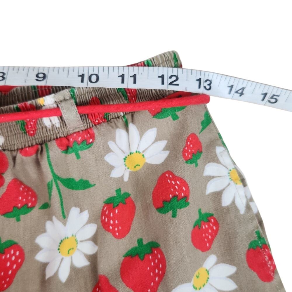 Vtg Strawberry Floral Print Culottes Wide Leg Shorts S/M Cottage Core Cotton - Picture 8 of 11